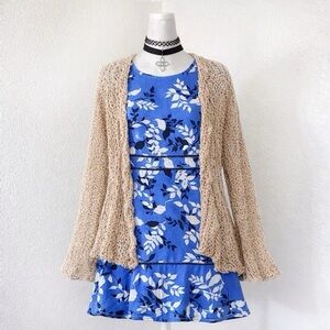 Maggy London Petite 8P Blue Floral Fit & Flare Dress NWT Wedding Guest